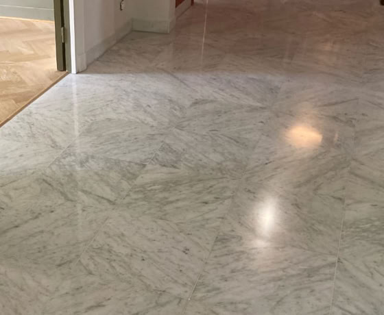 Image montrant le résultat final d'une rénovation avec traitement sur un sol en carreaux ciment.