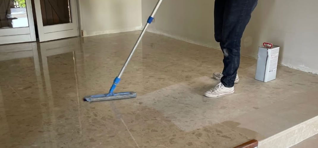 Rénovation de Terrazzo Botticino résine