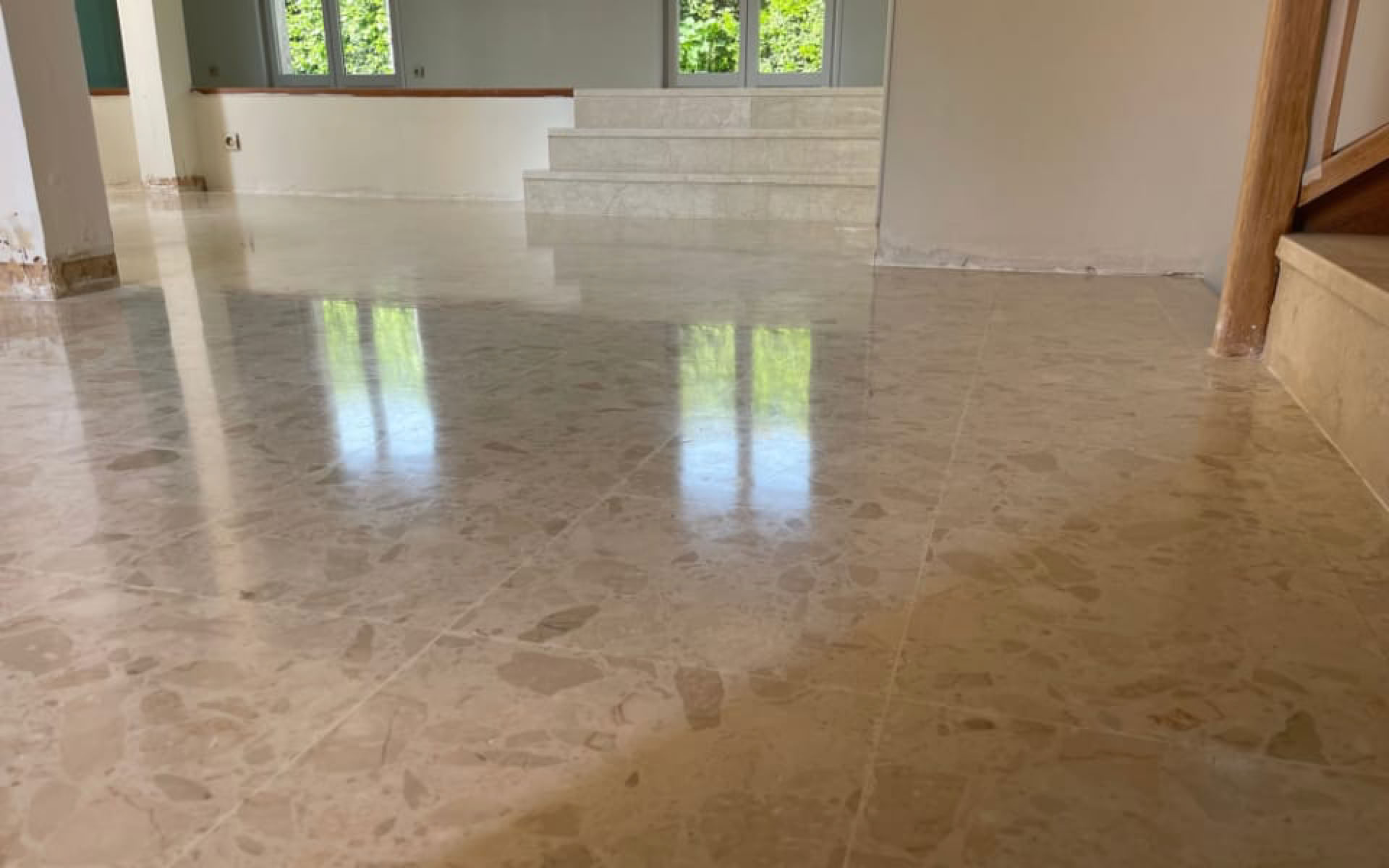 Rénovation de Terrazzo Botticino résine