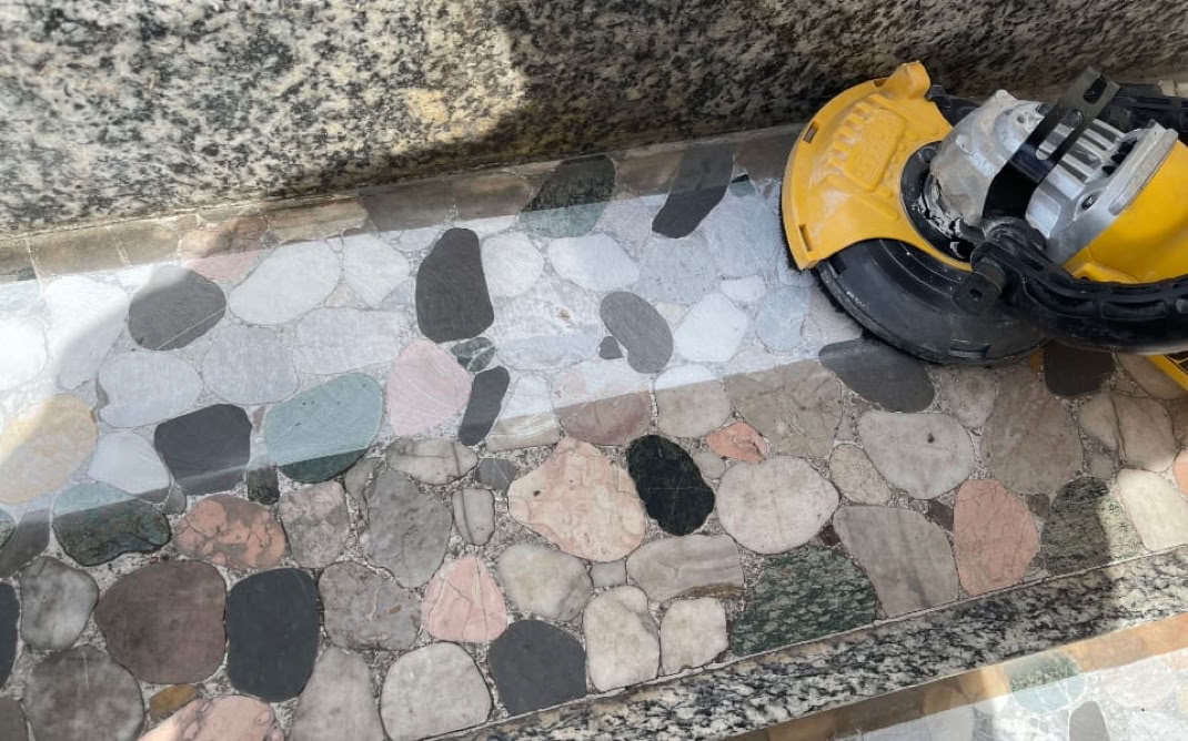 Rénovation de Terrazzo galet de marbre